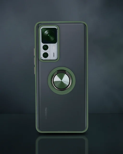 Xiaomi Mi 12t Pro Kılıf Montreal Yüzüklü Silikon Kapak - Yeşil