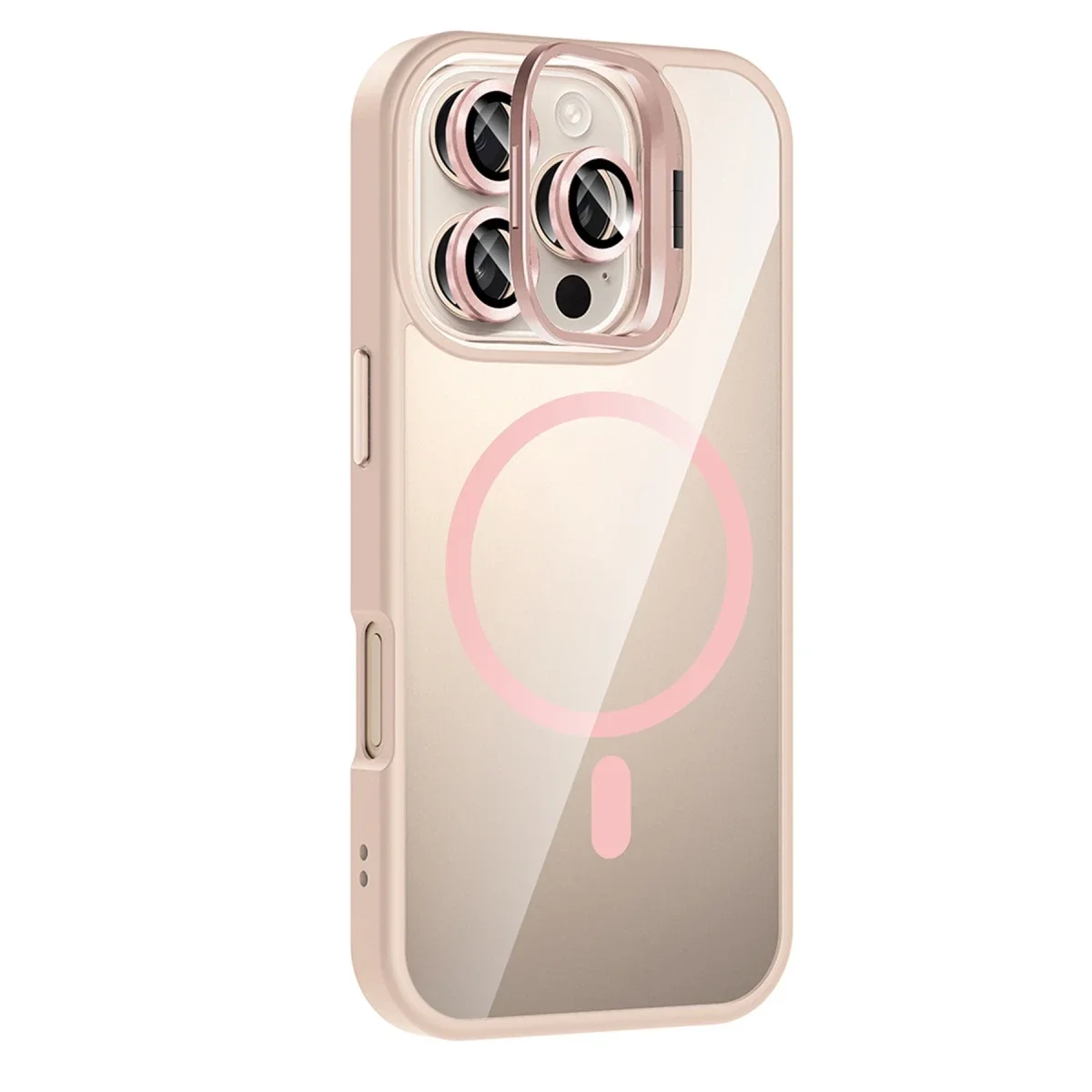 Joko Apple iPhone 16 Pro Max Remim Lensli Magsafe Standlı Kapak - Pembe görsel 2