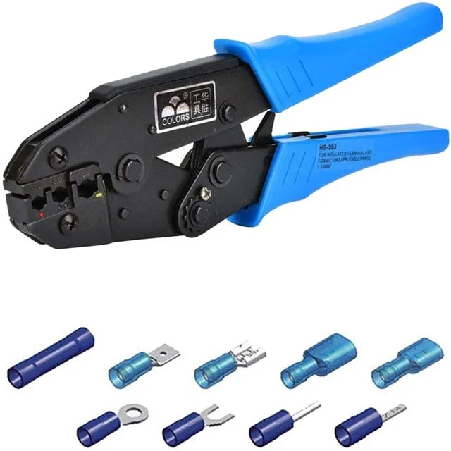 PM-39092 0.5-6mm2 (AWG22-10) HS-30J İzoleli Kablo Pabucu Sıkma Pensesi görsel 2