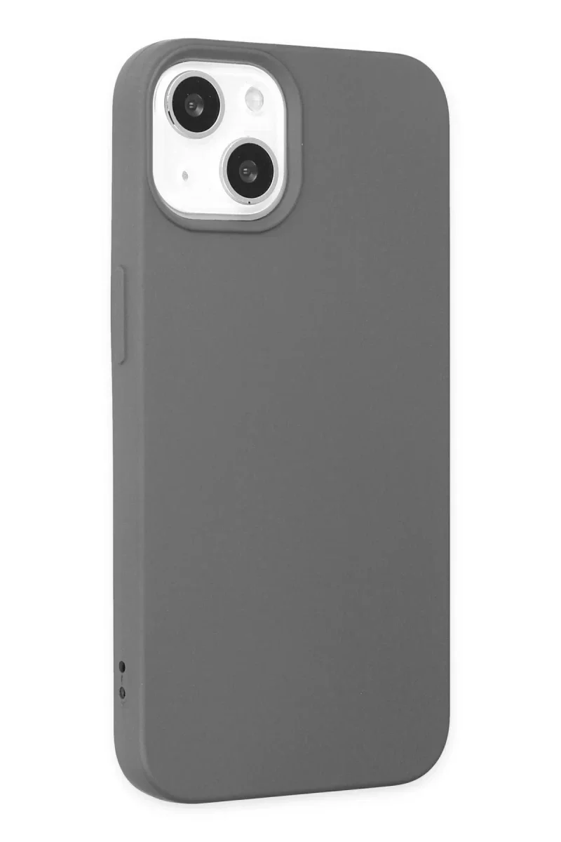Apple iPhone 14 Kılıf Nano içi Kadife Silikon - Gri görsel 2