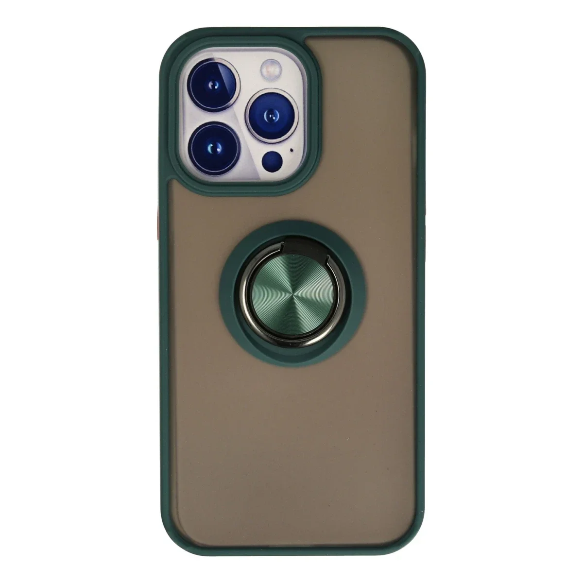 Apple iPhone 13 Pro Kılıf Montreal Yüzüklü Silikon Kapak - Yeşil