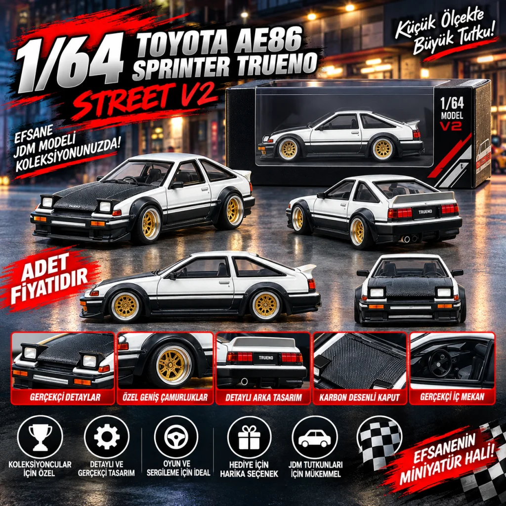 Toyota AE86 Sprinter Trueno Kaido Street V2 (adet fiyatıdır)