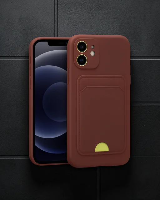 Apple İphone 11 Kılıf Kelvin Kartvizitli Silikon - Bordo