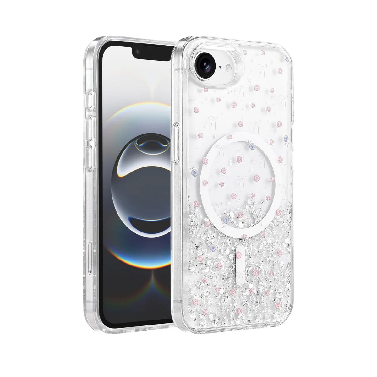 Onegif Apple iPhone 17E Misk Simli Magsafe Kapak - Desen 1