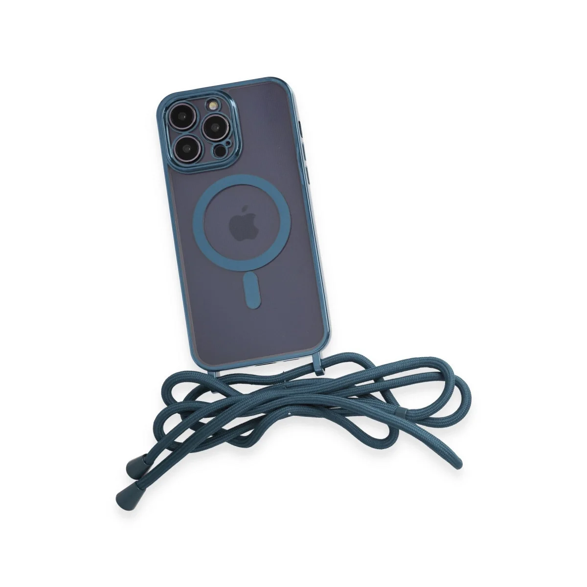 Apple İphone 12 Pro Kılıf Divo Lazer Askılı Magsafe Kapak - Sierra Blue görsel 4