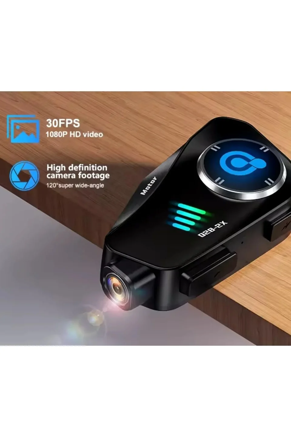 Q28 2X 2 Eşleşmeli Motosiklet Kask Bluetooth Kulaklık 1080p Kamera Su Geçirmez Intercom görsel 2
