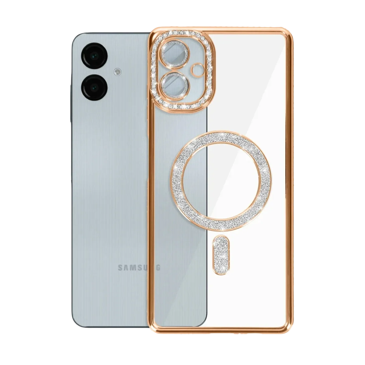Samsung Galaxy A06 Joke Simli Magneticsafe Kılıf - Gold görsel 6