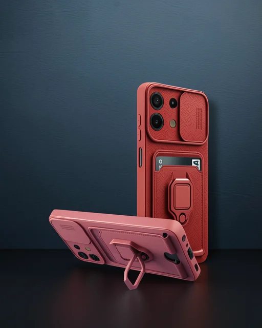 Xiaomi Redmi Note 13 4g Kılıf Zuma Kartvizitli Yüzüklü Silikon - Lila