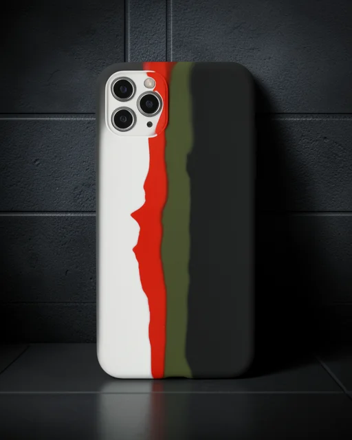 Apple İphone 11 Pro Kılıf Ebruli Lansman Silikon - Beyaz-siyah