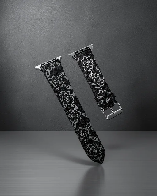 Apple Watch 38mm Creeper Desenli Kordon - Siyah