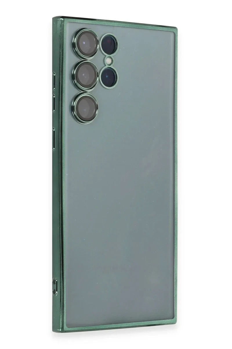 Samsung Galaxy S22 Ultra Kılıf Razer Lensli Silikon - Yeşil