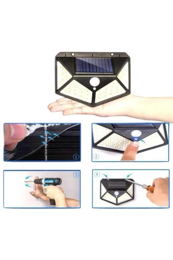 Bahçe Lambası Bahçe Aydınlatma Sensörlü Suya Dayanıklı 100 Led görsel 3
