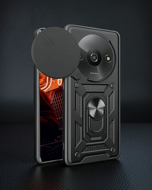 Xiaomi Redmi A3 4g Kılıf Pars Lens Yüzüklü Silikon - Siyah