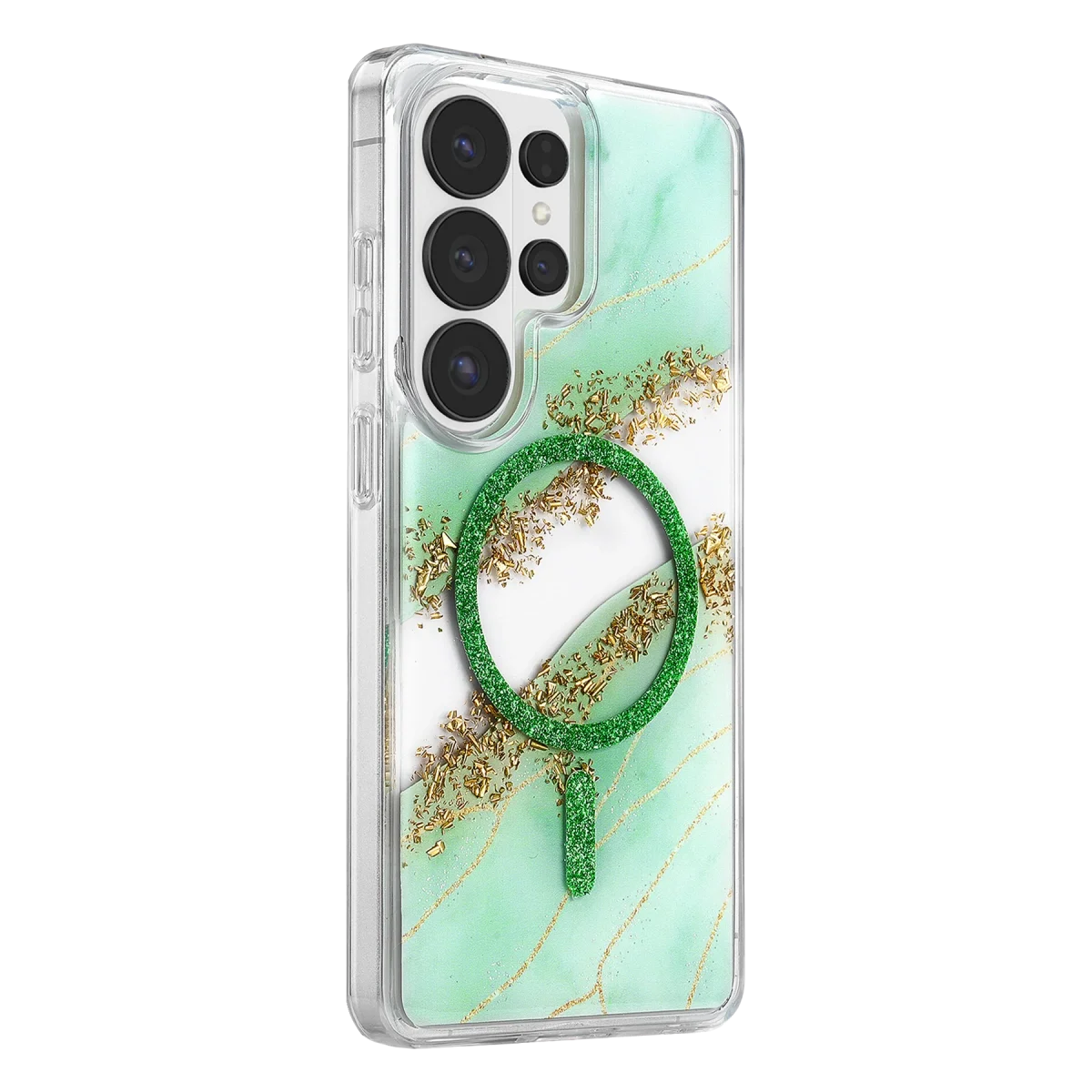 Onegif Samsung Galaxy S26 Ultra Lotus Simli Magsafe Kapak - Yeşil görsel 2