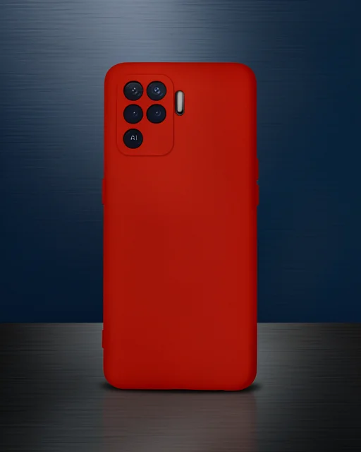 Oppo Reno 5 Lite Kılıf Nano İçi Kadife Silikon - Kırmızı