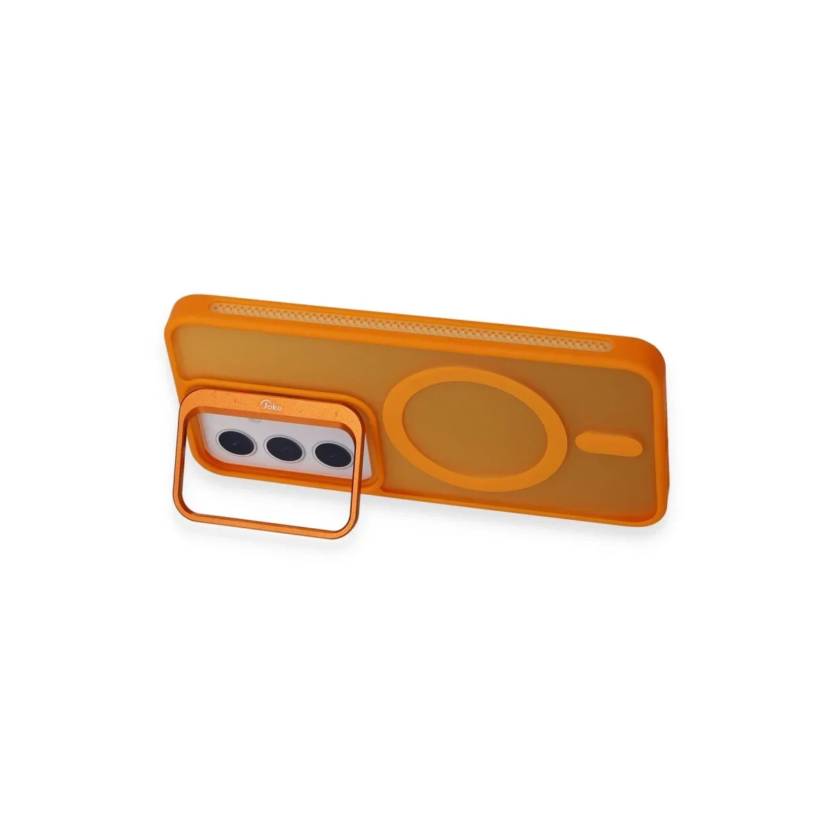 Joko Samsung Galaxy S24 Flet Lens Magsafe Kapak - Turuncu görsel 5