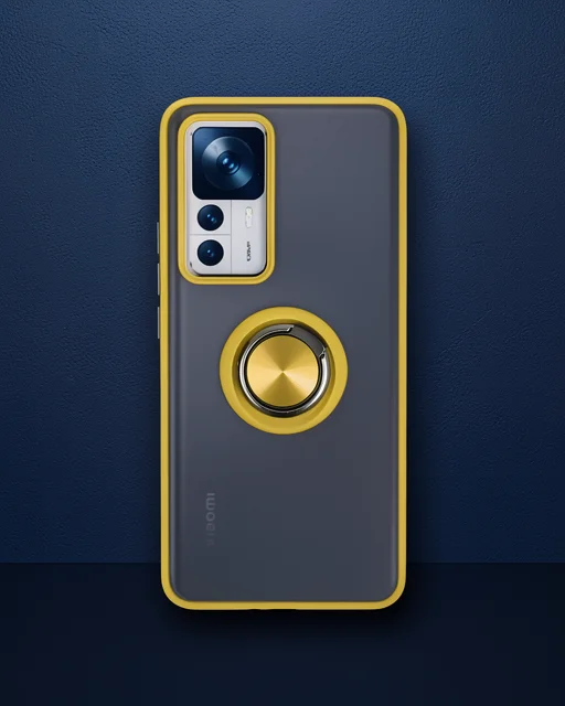 Xiaomi Mi 12t Pro Kılıf Montreal Yüzüklü Silikon Kapak - Sarı