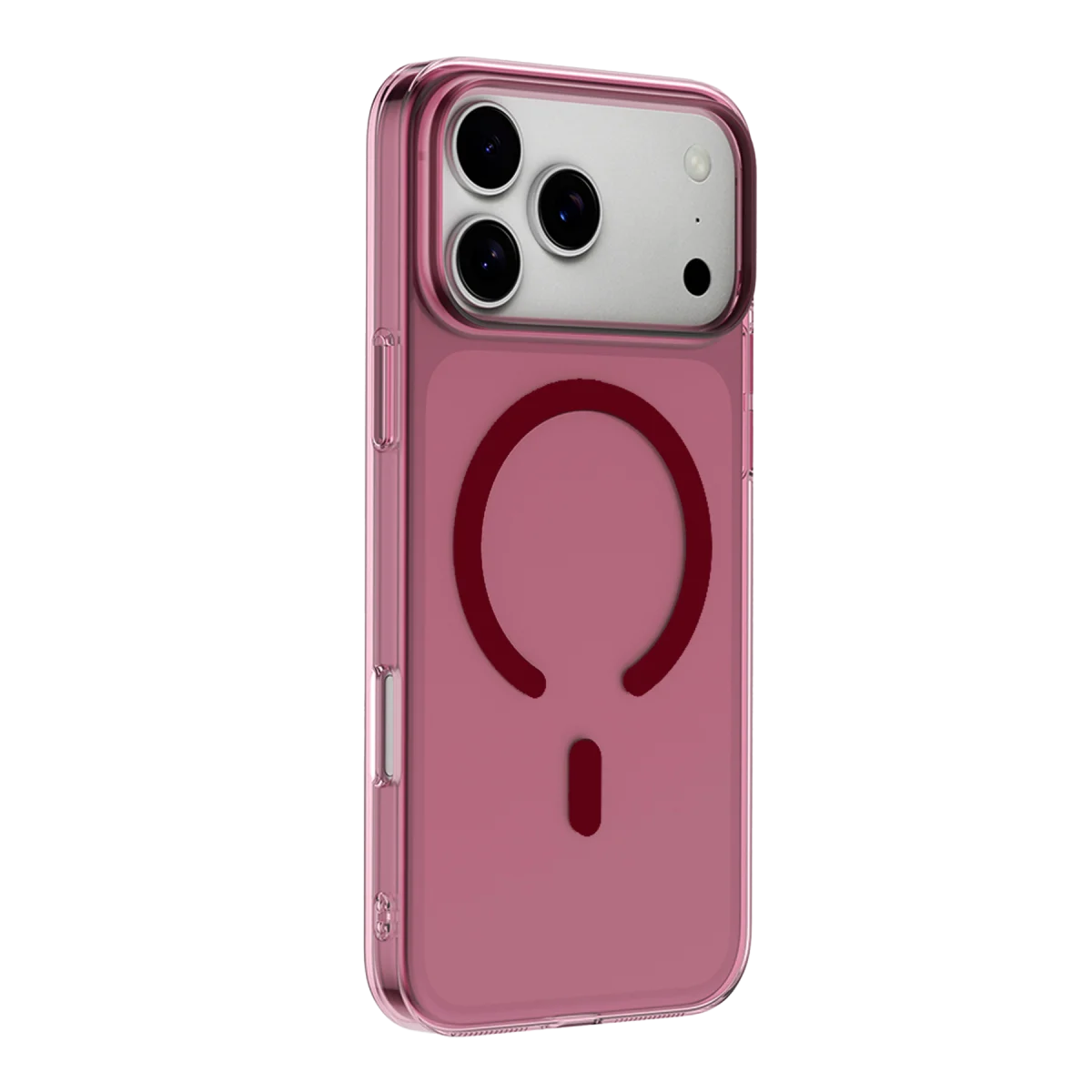 Apple iPhone 18 Pro Combo Sert Şeffaf Magsafe Kapak - Bordo