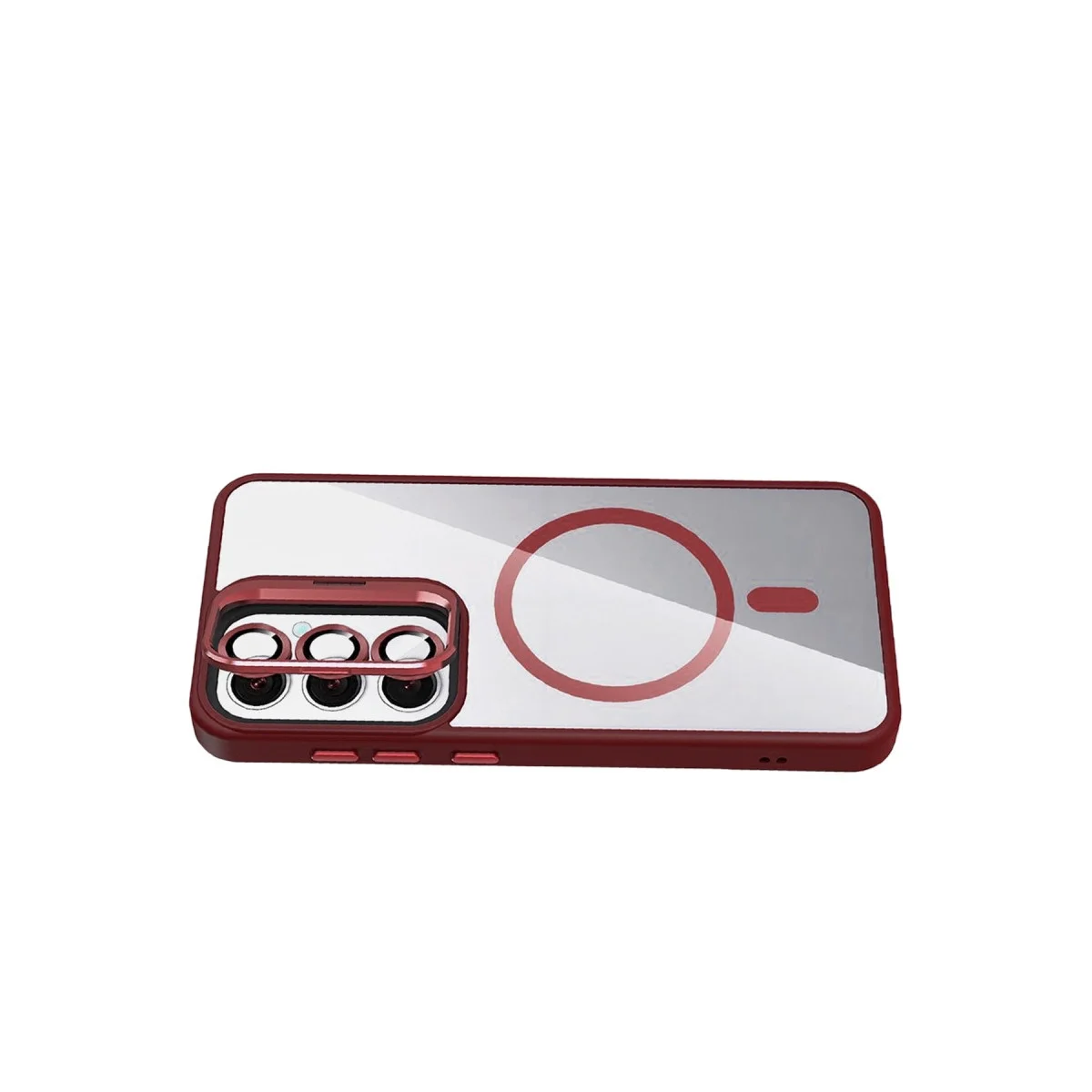 Joko Samsung Galaxy S24 Fe Rem Lensli Magsafe Standlı Kapak - Bordo görsel 3