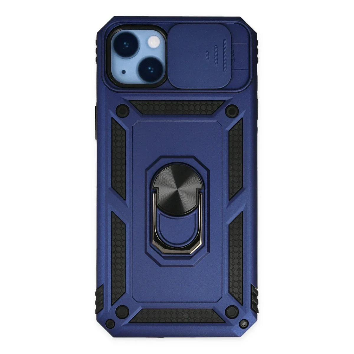 Apple iPhone 14 Plus Kılıf Pars Lens Yüzüklü Silikon - Lacivert