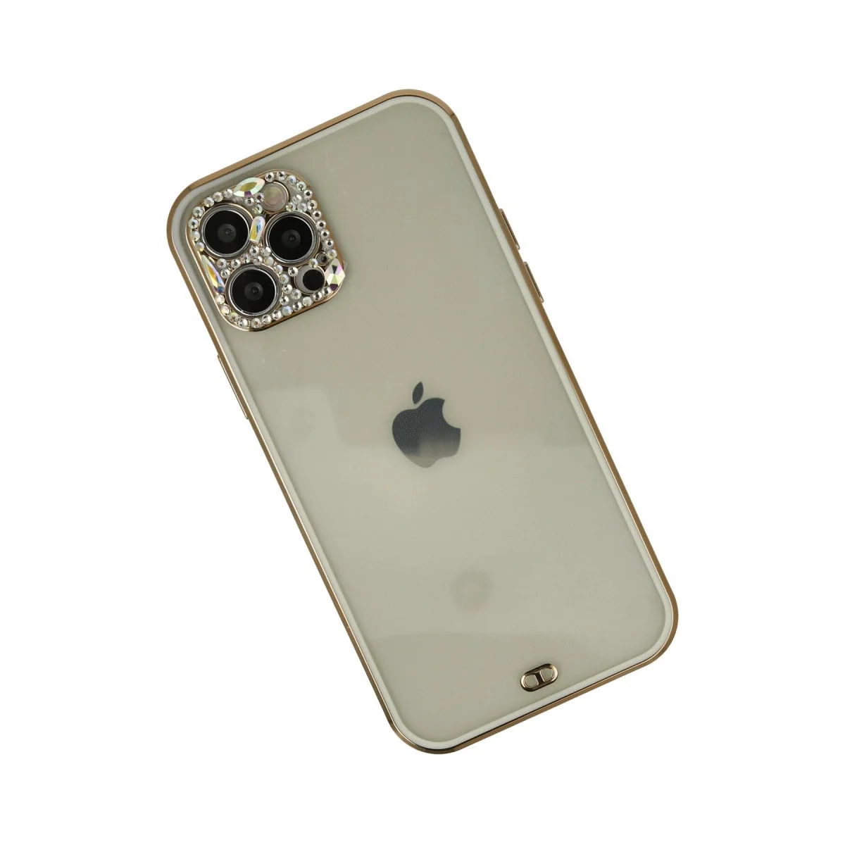 Apple İphone 12 Pro Max Kılıf Liva Taşlı Silikon - Beyaz görsel 3