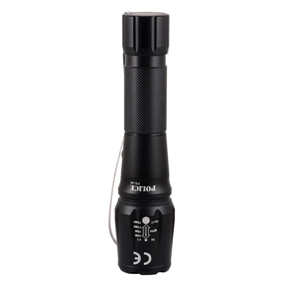 PS-46 XML-T6 LED Şarjlı El Feneri 500 Lümen Zoomlu Araç Duvar Şarj Setli