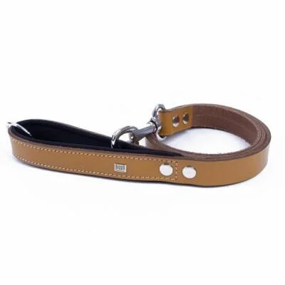 Konfor Klasik Deri Köpek Gezdirme Tasması Camel 2,5x120 Cm