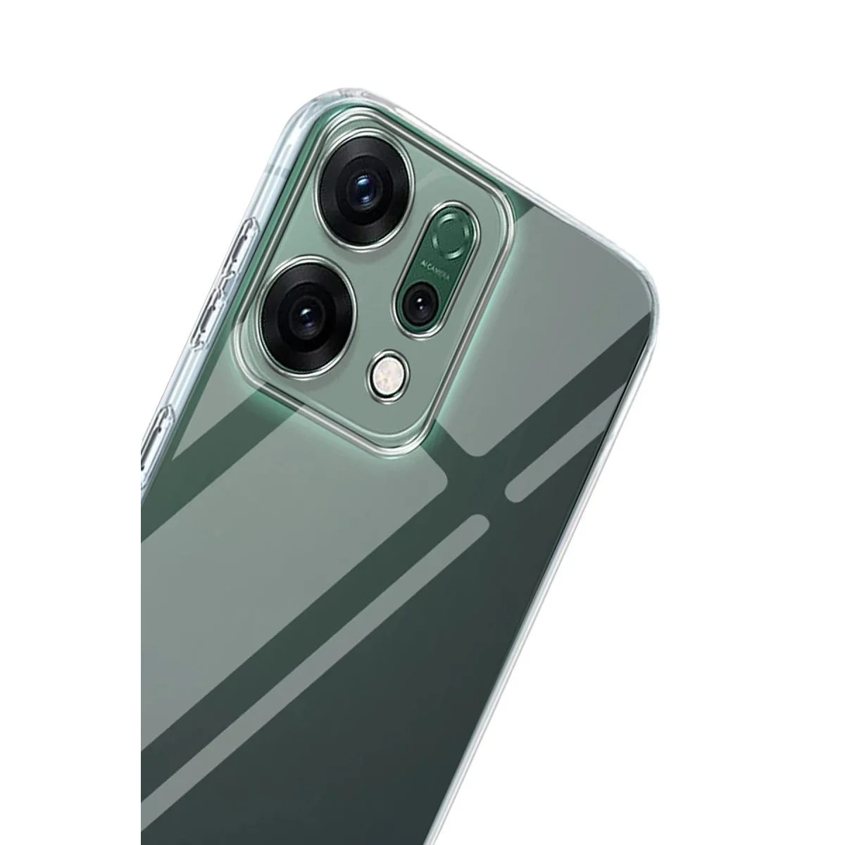 Oppo Reno 14 Kılıf Lüx Şeffaf Silikon - Şeffaf görsel 3