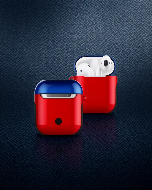 Apple Airpods 2 (2.nesil) 3in1 Kılıf - Kırmızı-lacivert