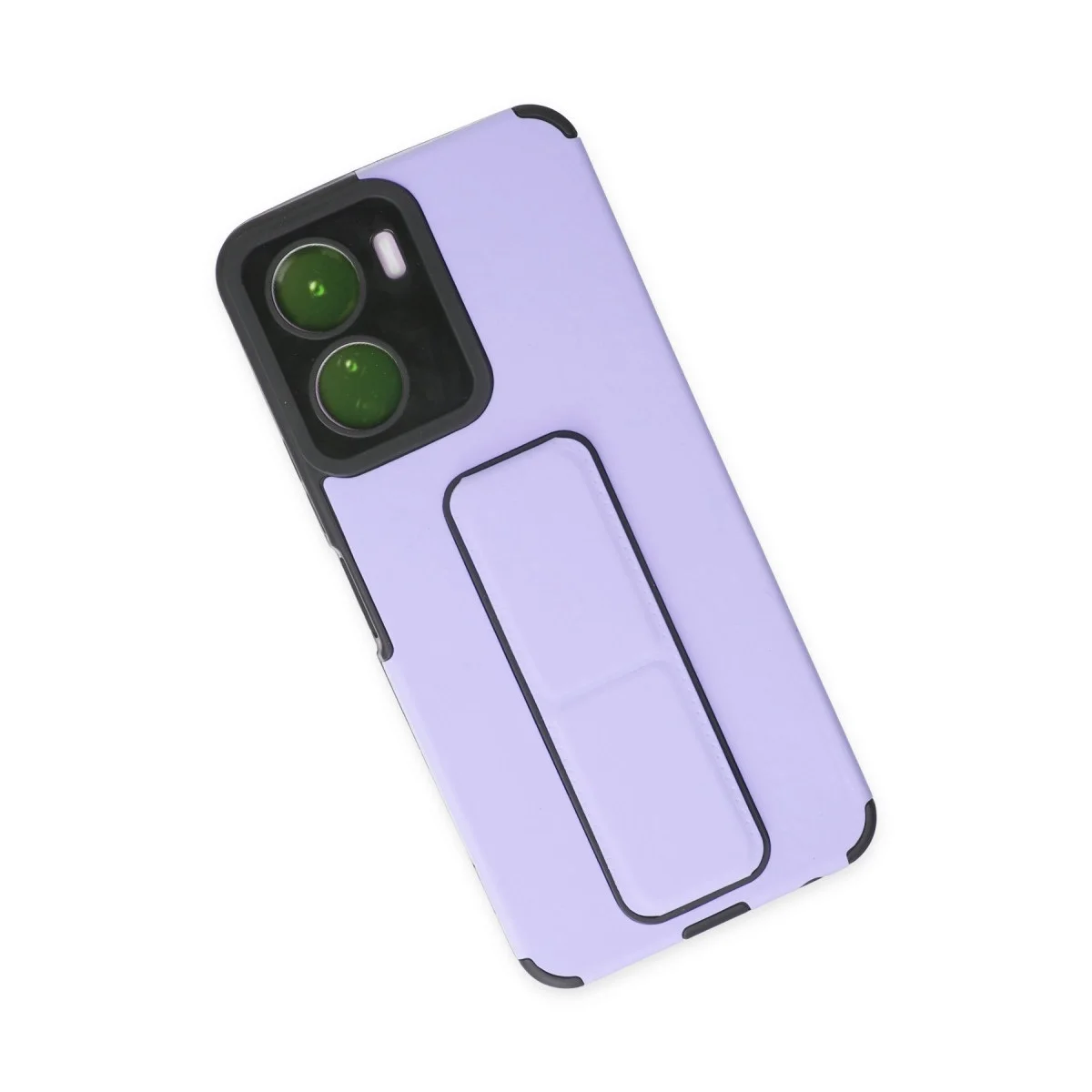 Vivo Y16 Kılıf Mega Standlı Silikon - Lila görsel 3