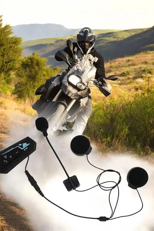 Kask Kulaklığı Motosiklet Intercom Interkom Dinleme Konuşma Özellikli Su Geçirmez görsel 3