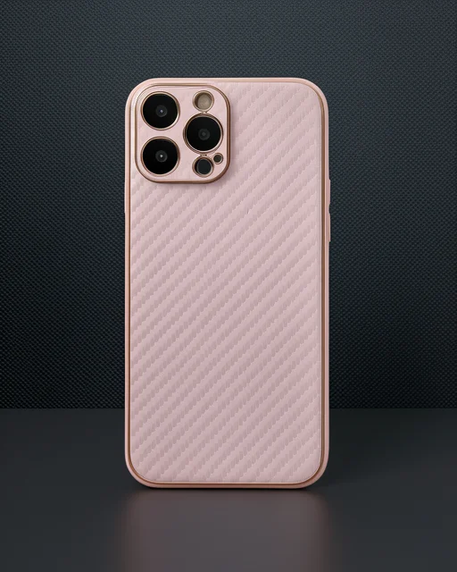 Apple İphone 13 Pro Max Kılıf Coco Karbon Silikon - Pembe