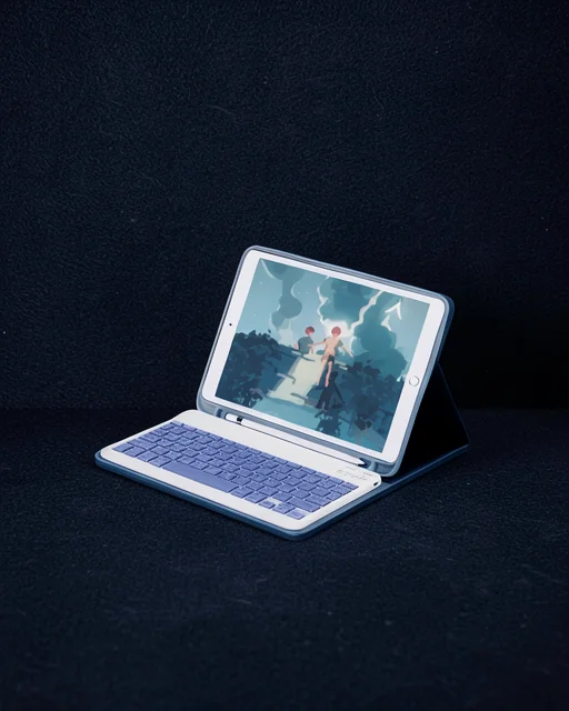 Apple İpad 10.2 (9.nesil) Kılıf Kc01 Smart Klavyeli Tablet Kılıfı - Lacivert