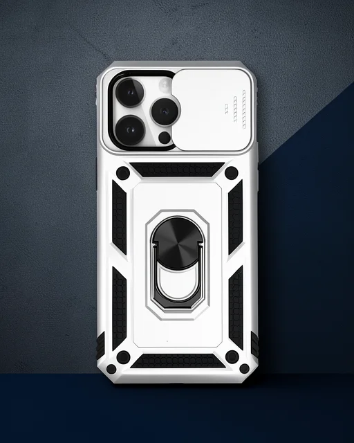 Apple İphone 14 Pro Kılıf Pars Lens Yüzüklü Silikon - Gümüş