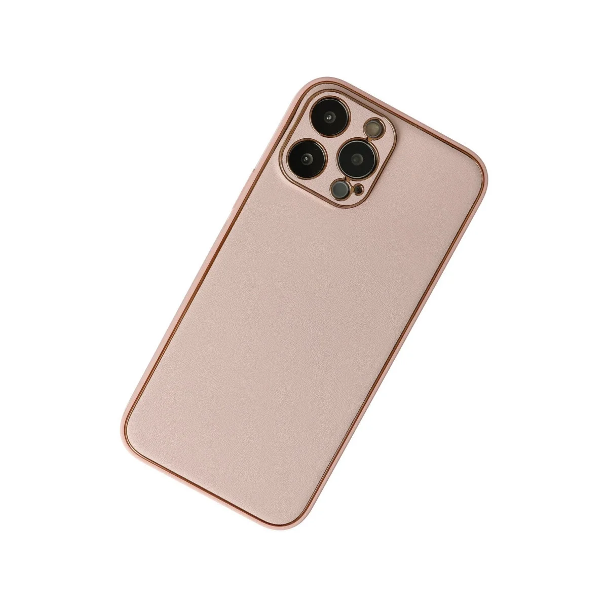 Apple İphone 13 Pro Kılıf Coco Deri Silikon Kapak - Pudra görsel 2