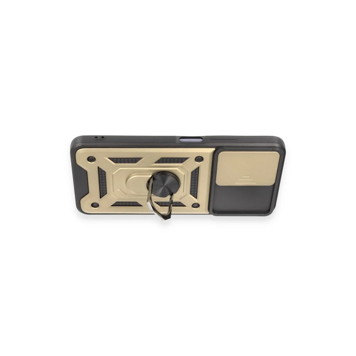 Xiao Red Note 12 5g Kılıf Pars Lens Yüzüklü Silikon - Gold görsel 3