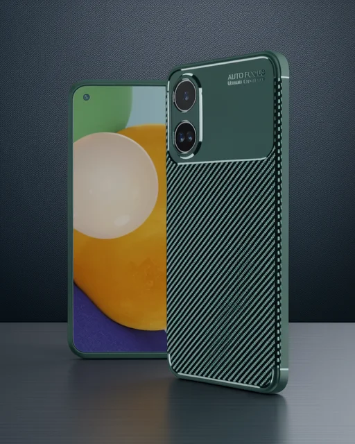 Oppo A60 Kılıf Auto Focus Karbon Kapak - Koyu Yeşil