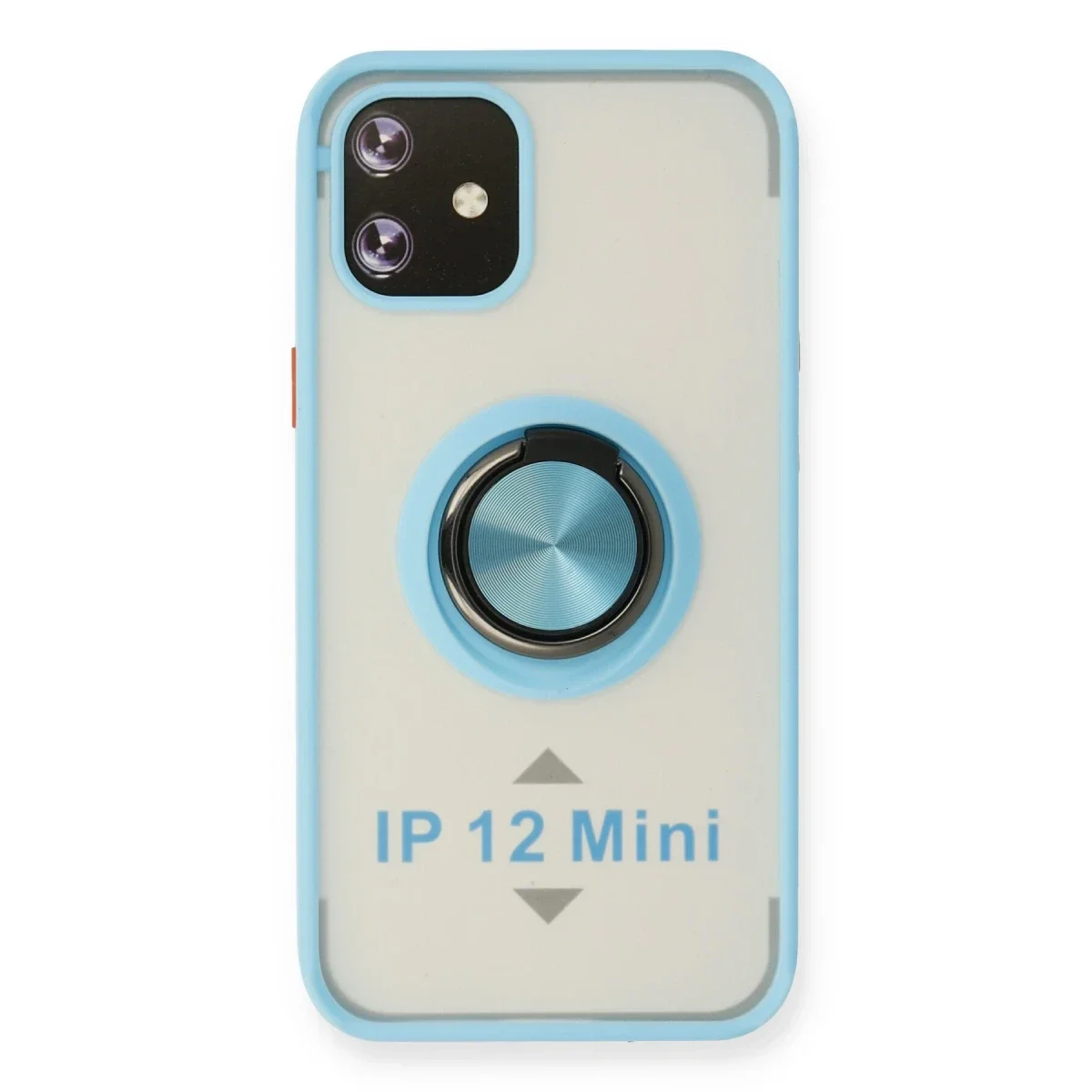 Apple iPhone 12 Mini Kılıf Montreal Yüzüklü Silikon Kapak - Buz Mavi