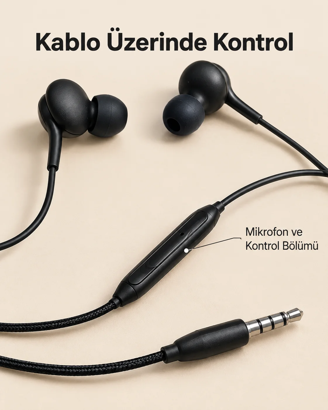 Günlük Kullanıma Uygun Silikon Uçlu Kablolu Kulaklık görsel 3