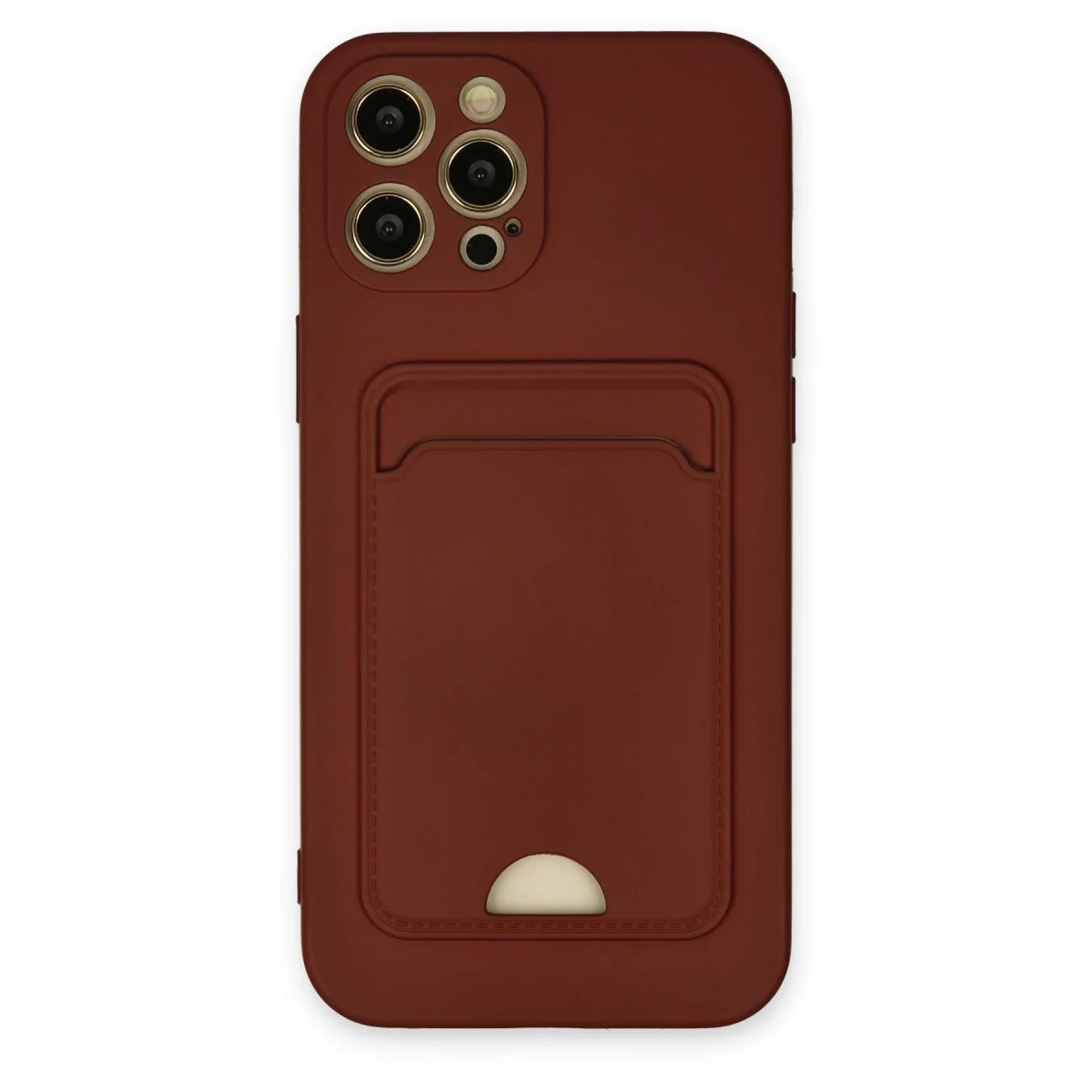 Apple İphone 12 Pro Max Kılıf Kelvin Kartvizitli Silikon - Bordo