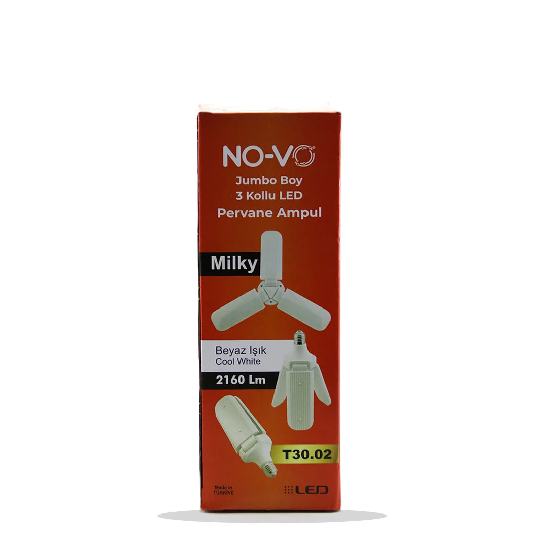 Pervane Model 3 Kollu Beyaz LED Ampul E27 24W görsel 4