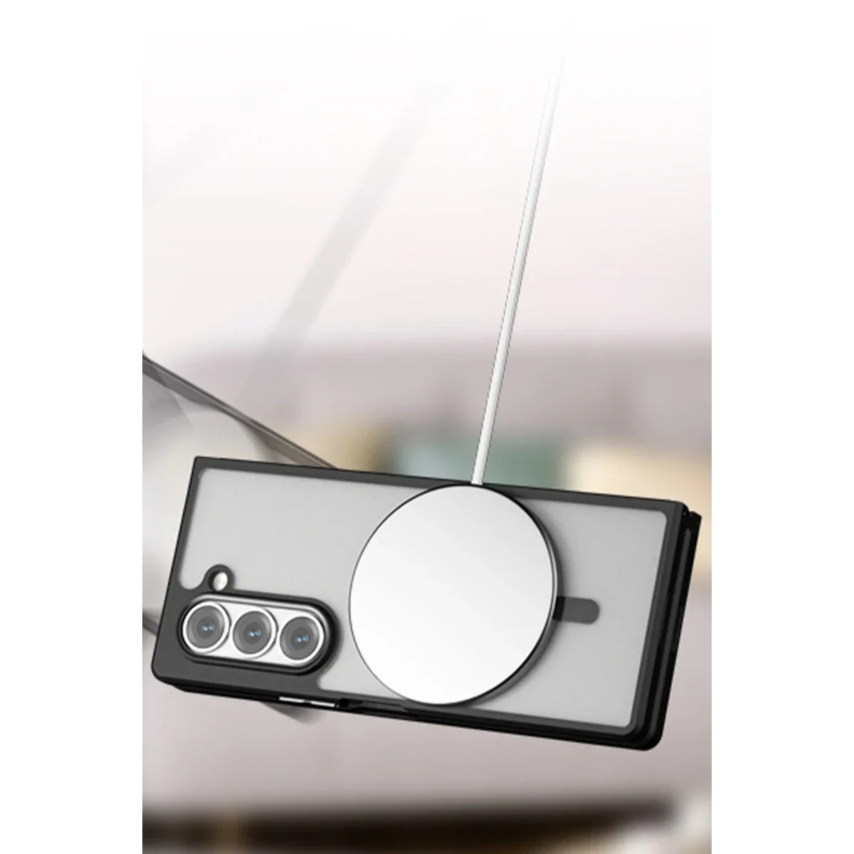 Samsung Galaxy Z Fold 5 Kılıf Blur Fold Magsafe Kapak - Siyah görsel 5
