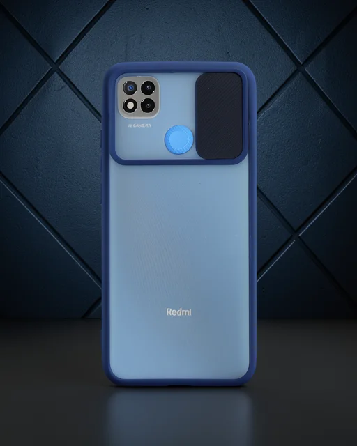 Xiaomi Redmi 9c Kılıf Palm Buzlu Kamera Sürgülü Silikon - Lacivert
