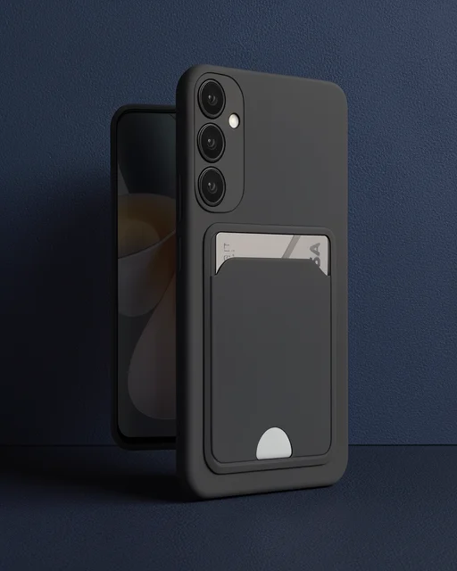 Samsung Galaxy A55 5g Kılıf Kelvin Kartvizitli Silikon - Siyah
