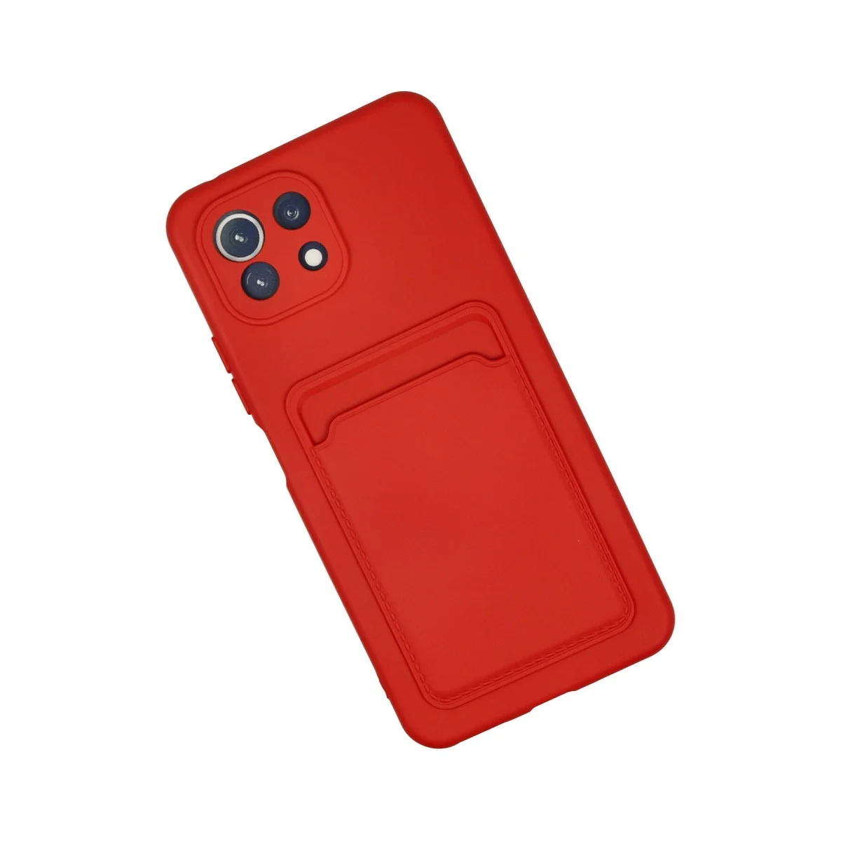 Xiaomi Mi 11 Lite Kılıf Kelvin Kartvizitli Silikon - Kırmızı görsel 2
