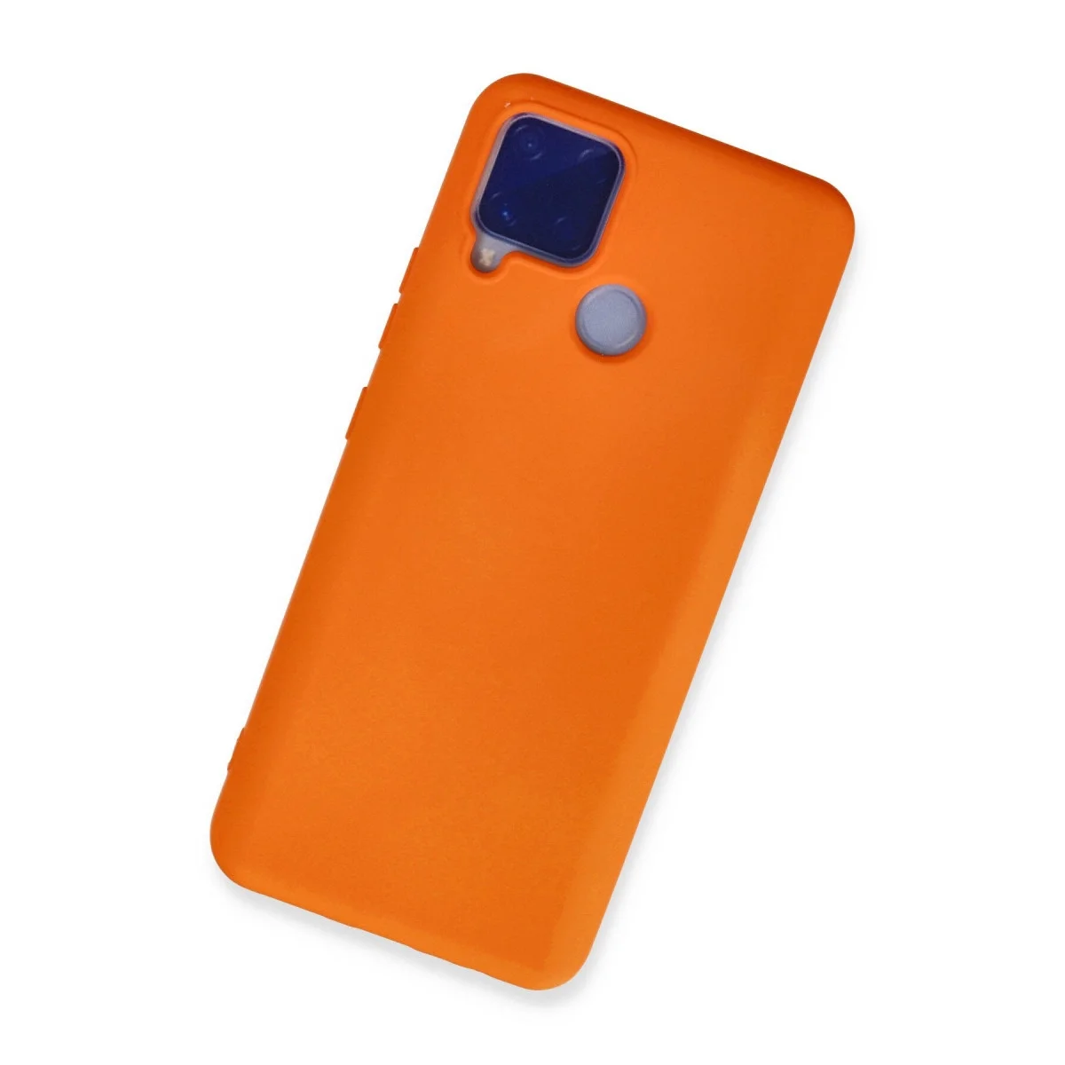 Realme C15 Kılıf Nano İçi Kadife Silikon - Turuncu görsel 2