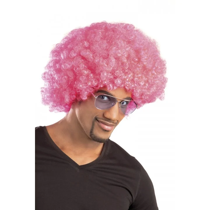 Pembe Renk Kıvırcık Afro Bonus Peruk görsel 2
