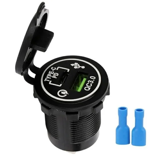 IC-266C-5 Pano Tipi Hızlı Şarj Soketi USB QC3.0 + Type-C PD (Otomobil-Tekne Uyumlu) görsel 5