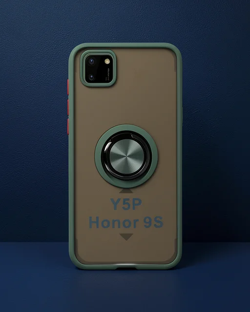 Huawei Y5p Kılıf Montreal Yüzüklü Silikon Kapak - Yeşil