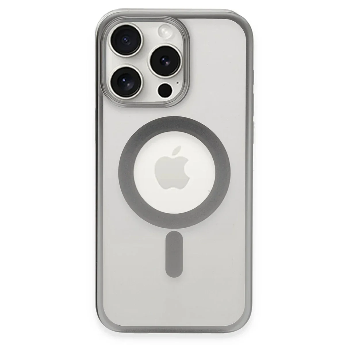 Apple iPhone 15 Pro Max Kılıf Erozi Magsafe Kapak - Gümüş görsel 2